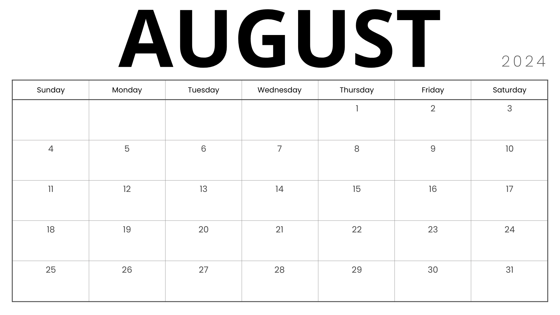 10 free printable august 2024 calendar templates