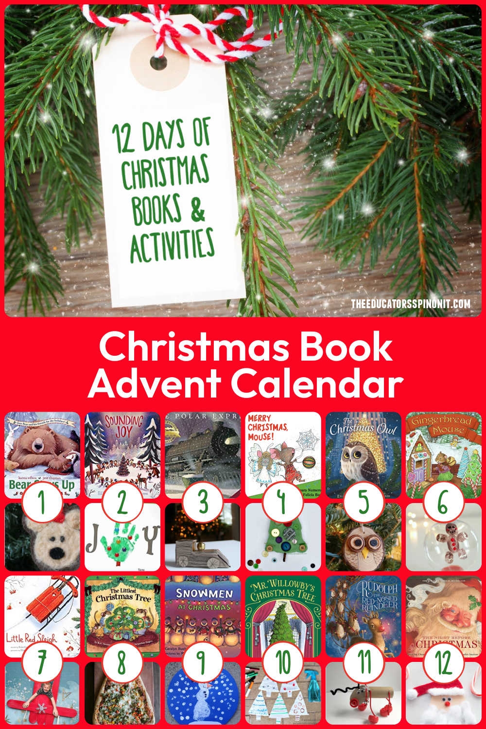 12 days of christmas book advent calendar with activities for kids the educators spin on it