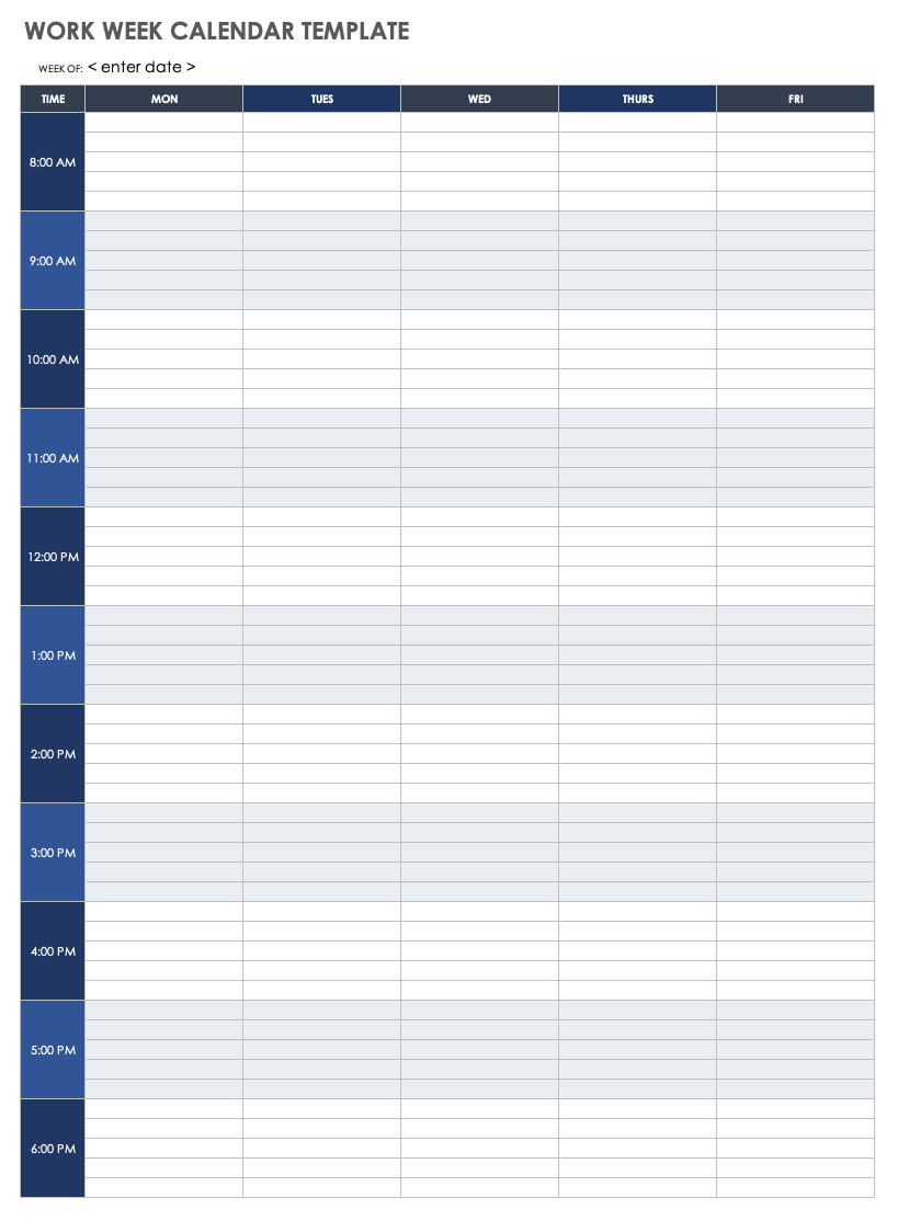 Free Weekly Calendar Template Printable