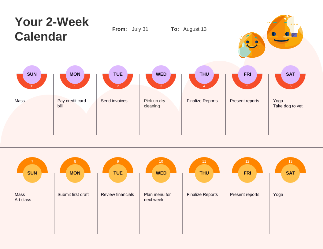 Two Week Calendar Printable Pdf