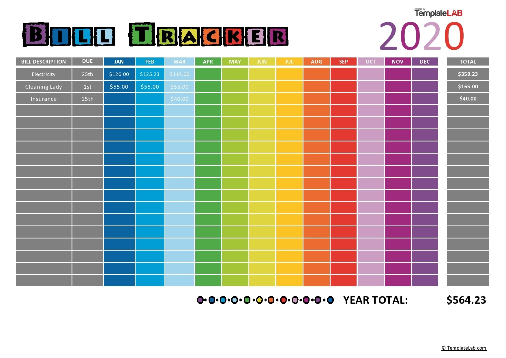 20 Free Bill Pay Checklists Bill Calendars PDF Word Excel 