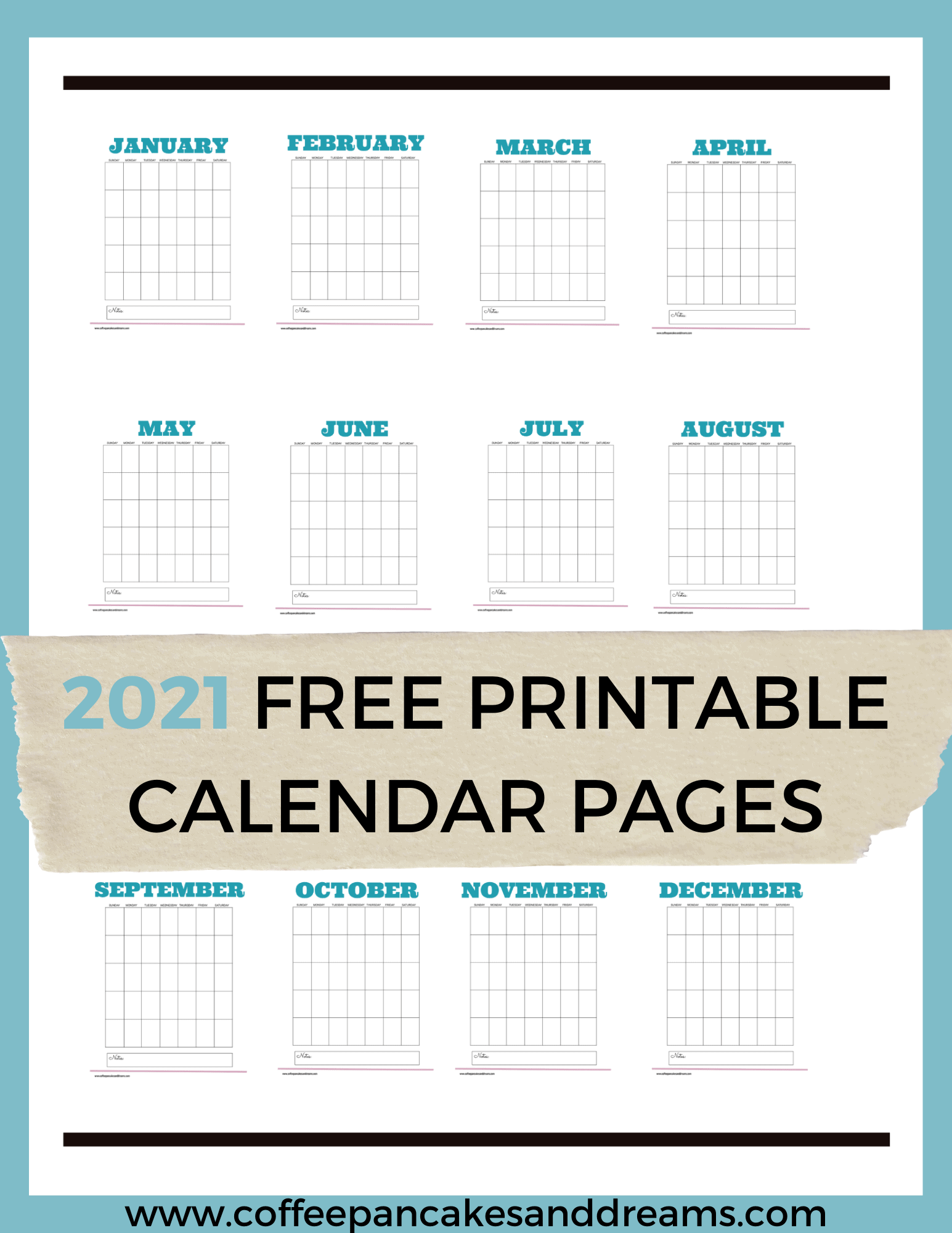 Calendar Pages Printable