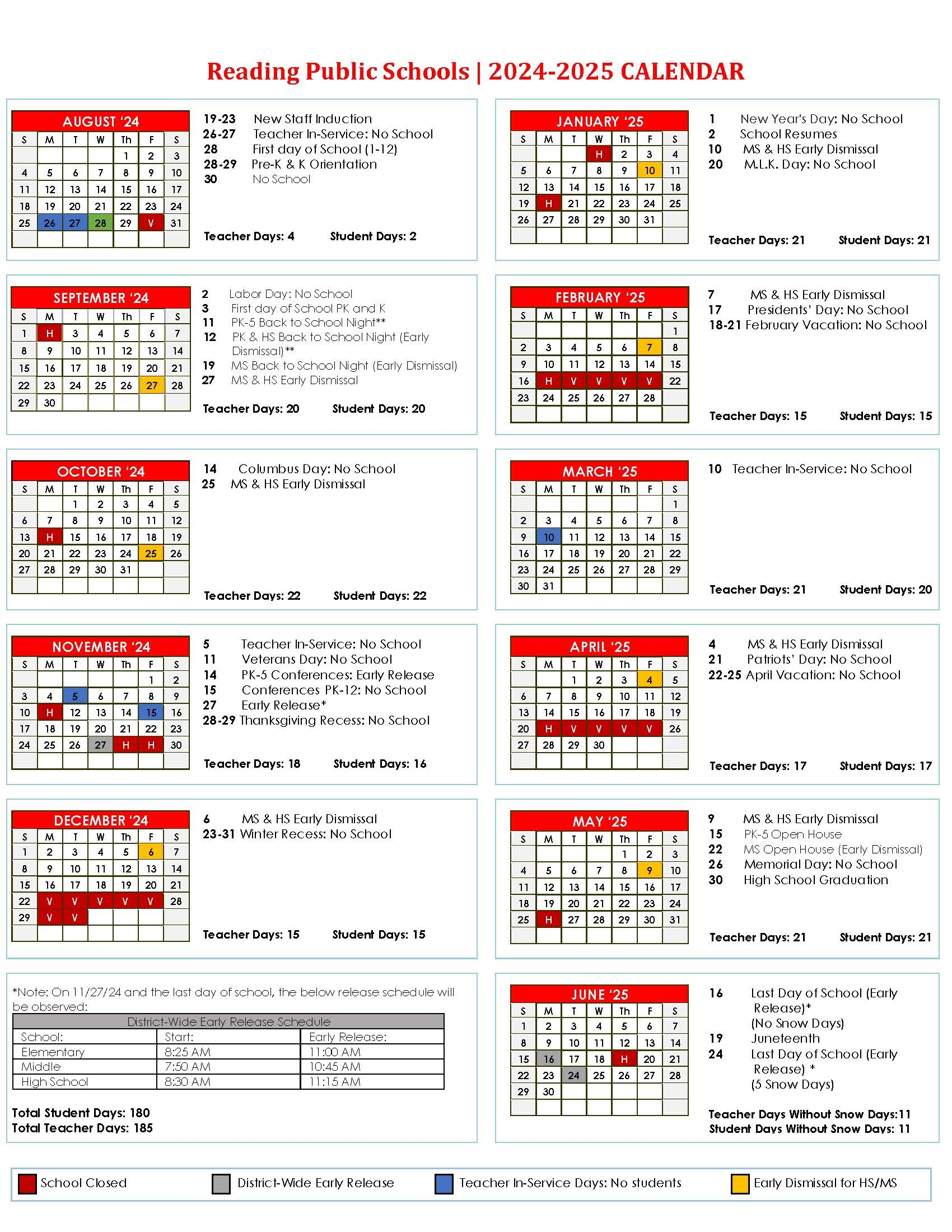 Free Printable 2025 2025 School Calendar