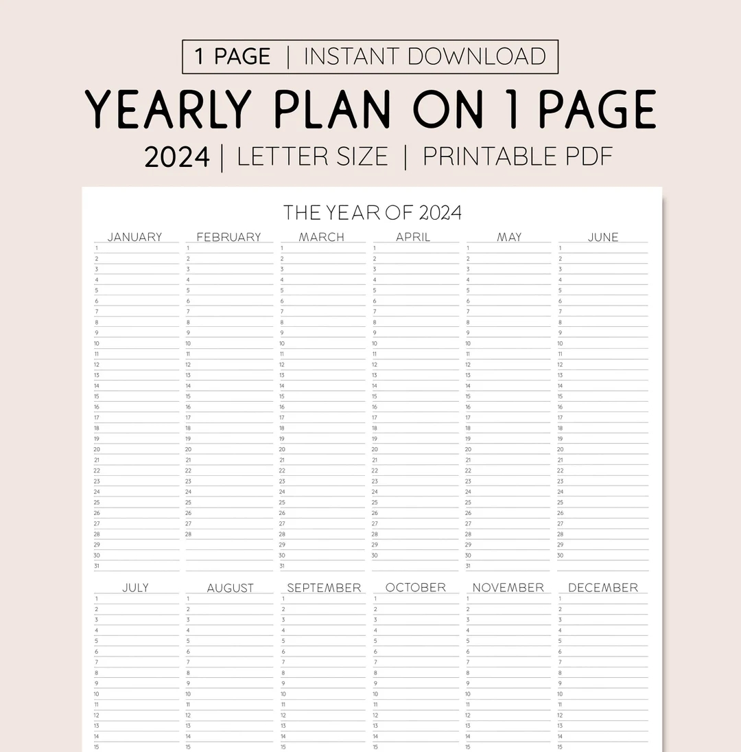 2024 Year At A Glance INSTANT DOWNLOAD Yearly Overview Printable Calendar Yearly Planner Annual Overview Etsy 2024 Year At A Glance INSTANT DOWNLOAD Yearly Overview Printable Calendar Yearly Planner Annual Overview Etsy