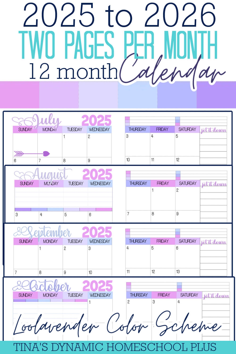Two Page Calendar 2025 Printable