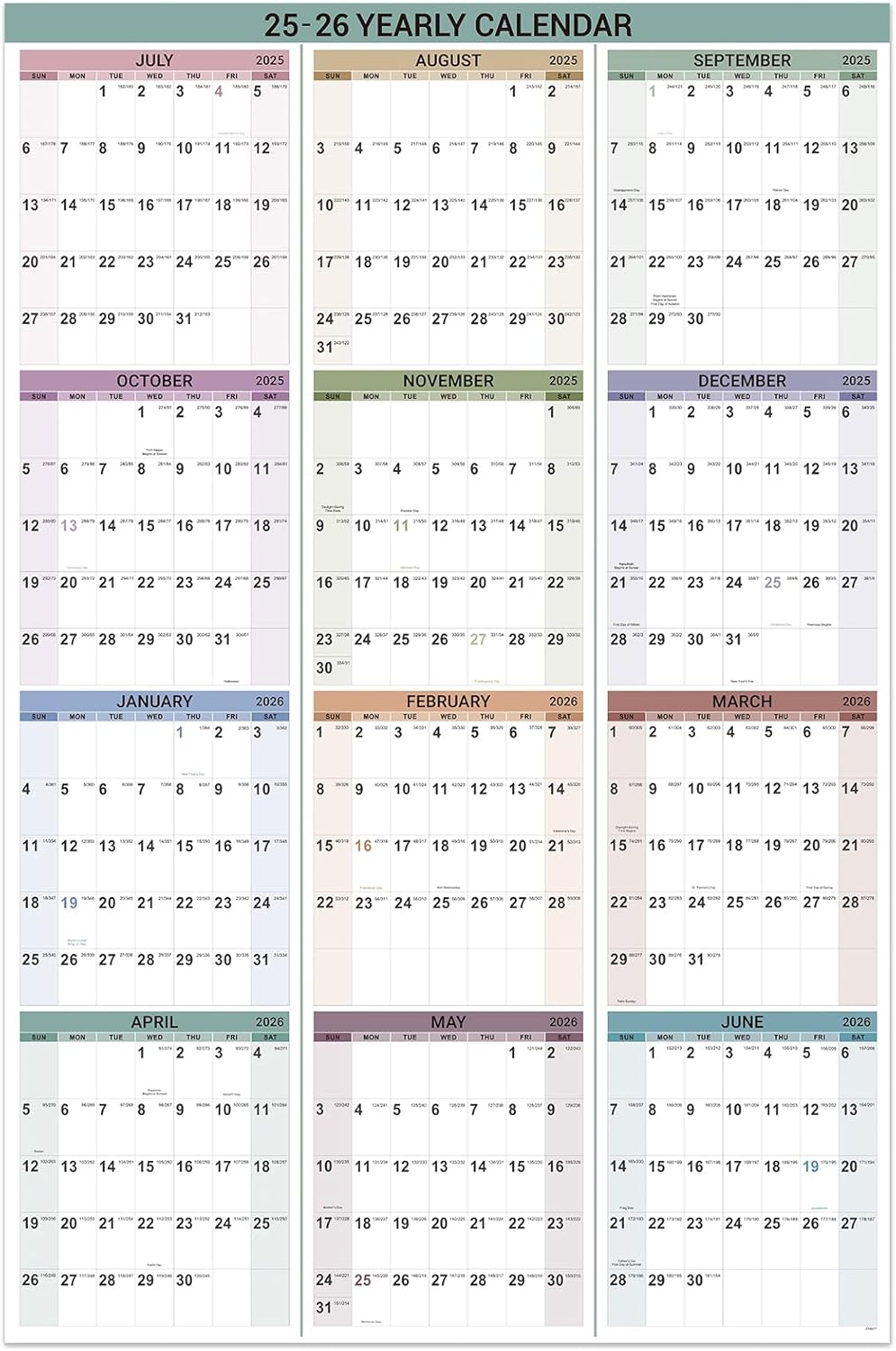 2025 2026 Yearly Wall Calendar Jul 2025 To Kenya Ubuy