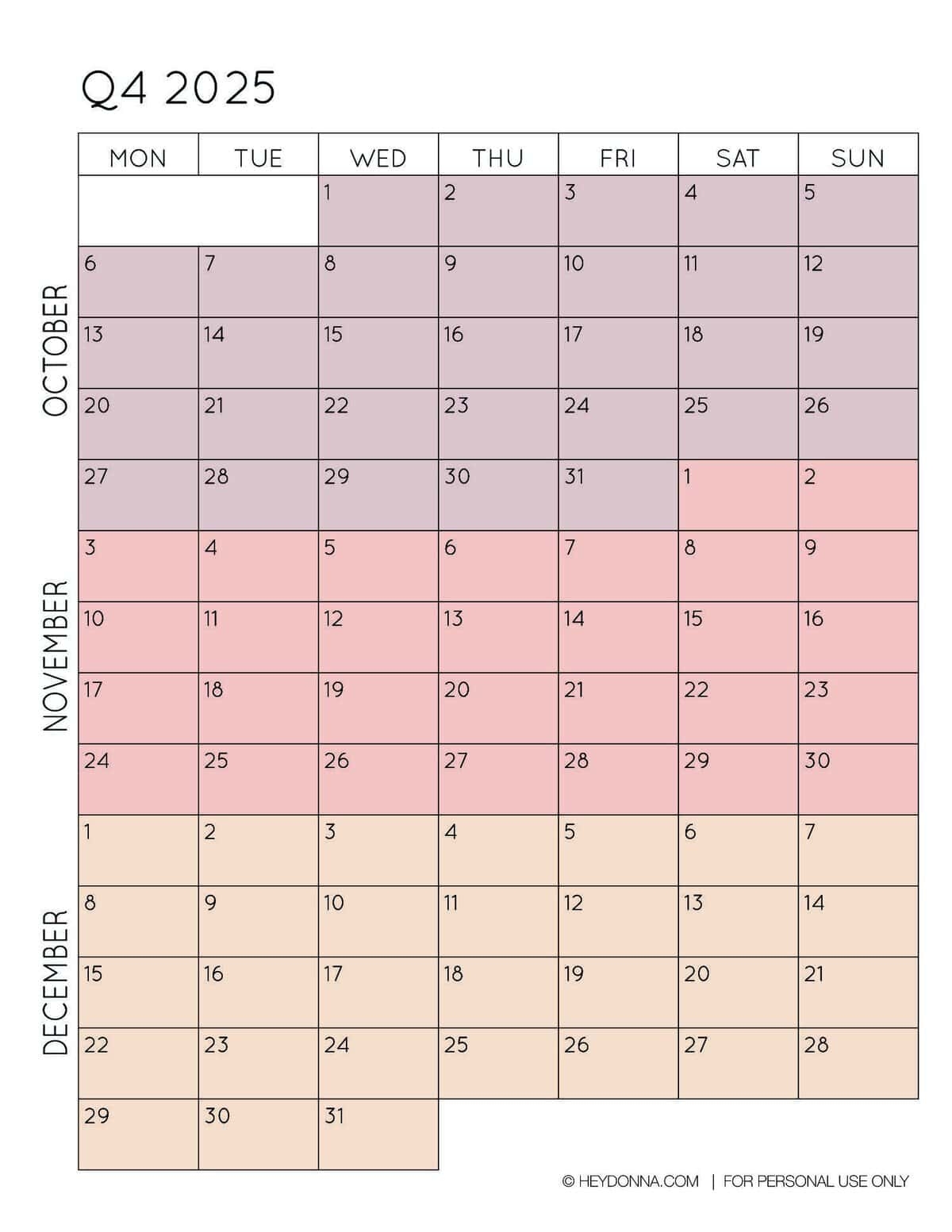 Free Printable 2025 Calendar Printable