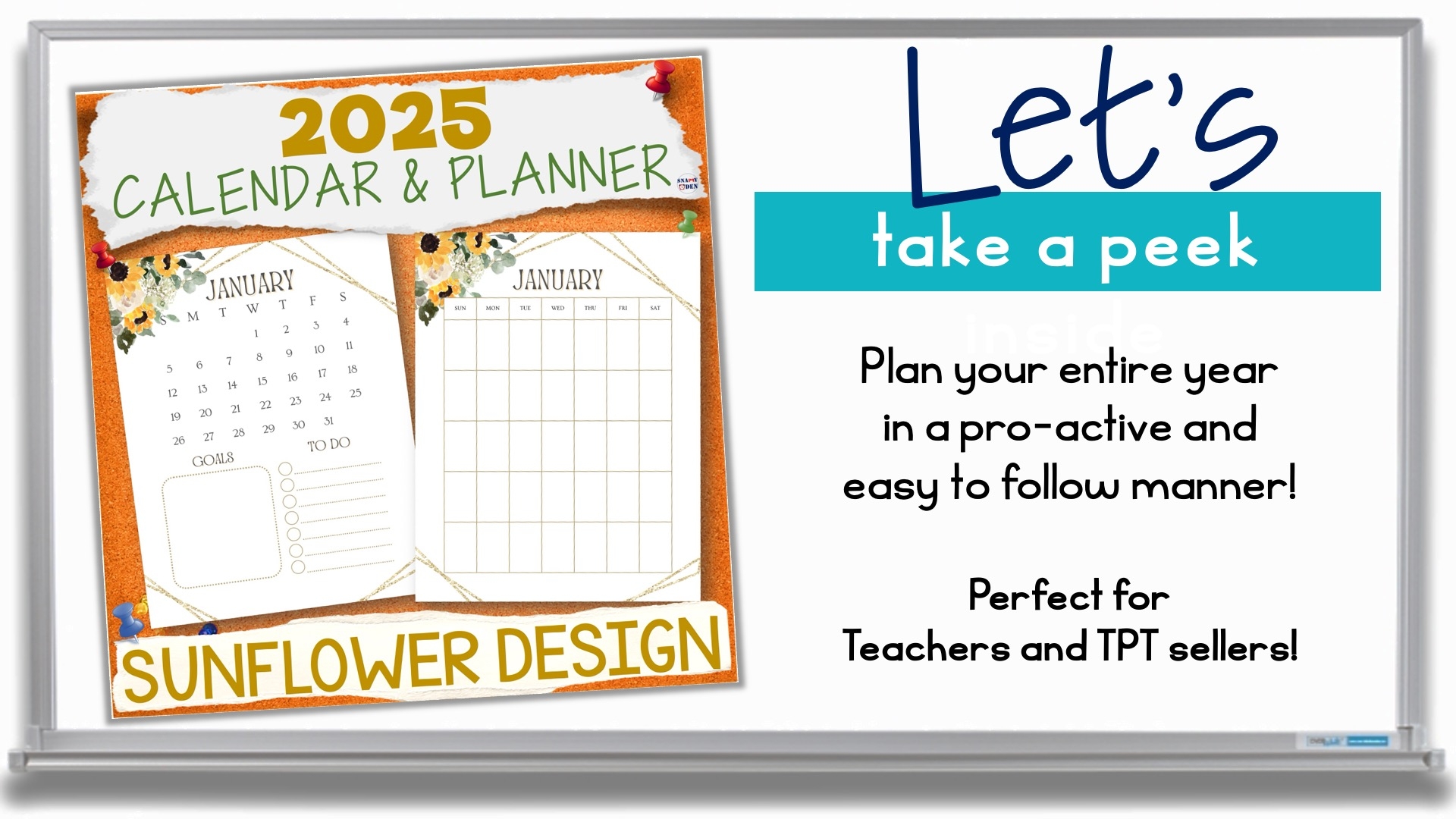2025 Calendar Planner Printable Journaling Templates Sunflower Monthly Calendar Made By Teachers
