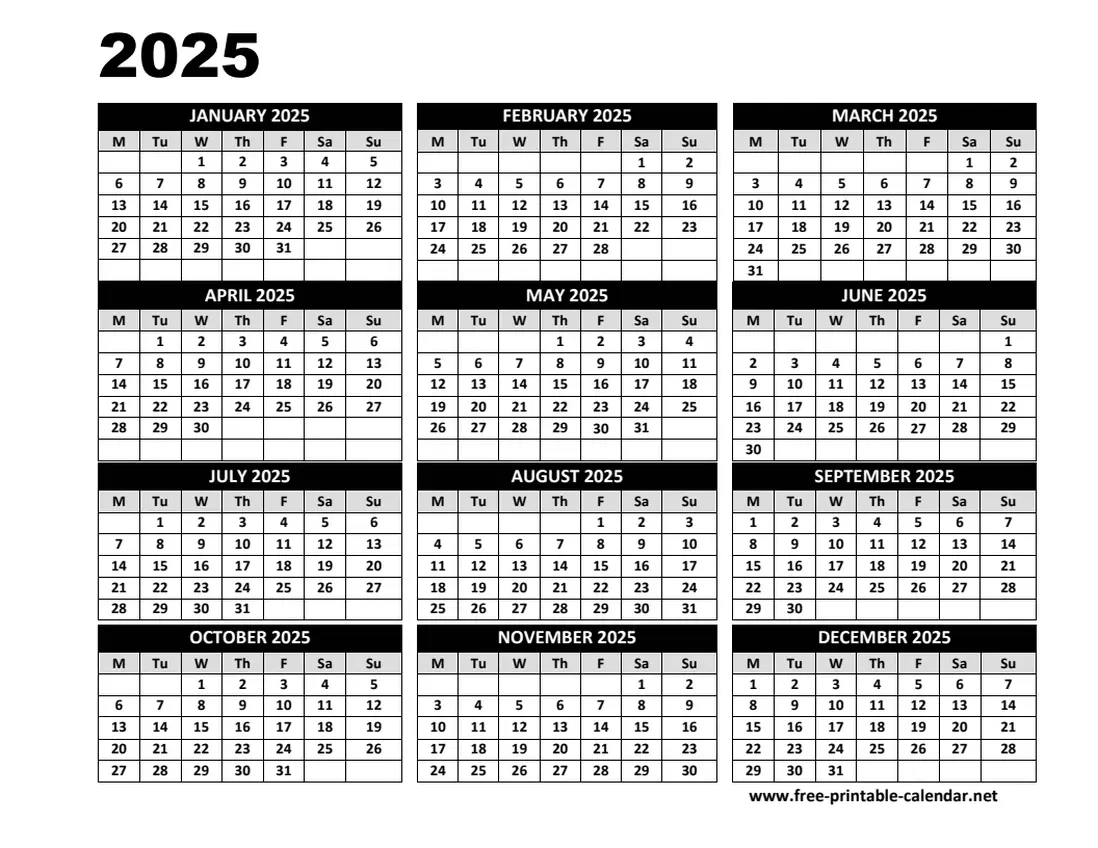 2025 Calendar Template 2025 Calendar Template