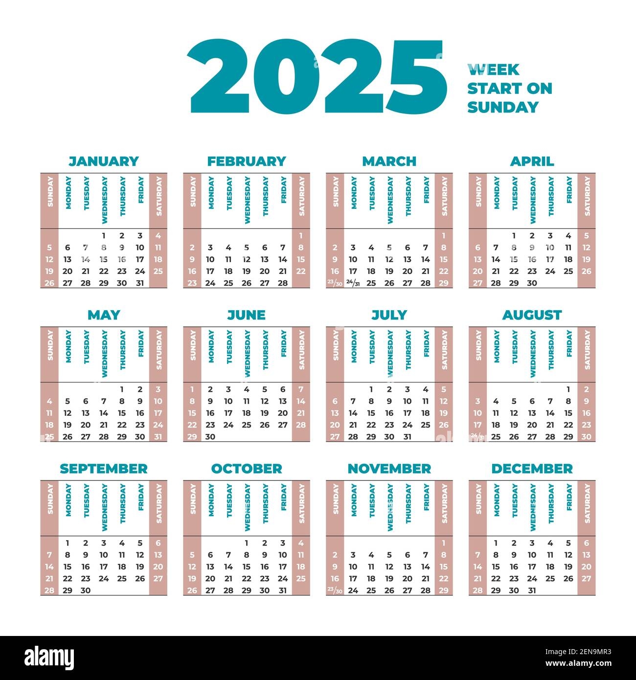 Calendar Weeks 2025 Printable