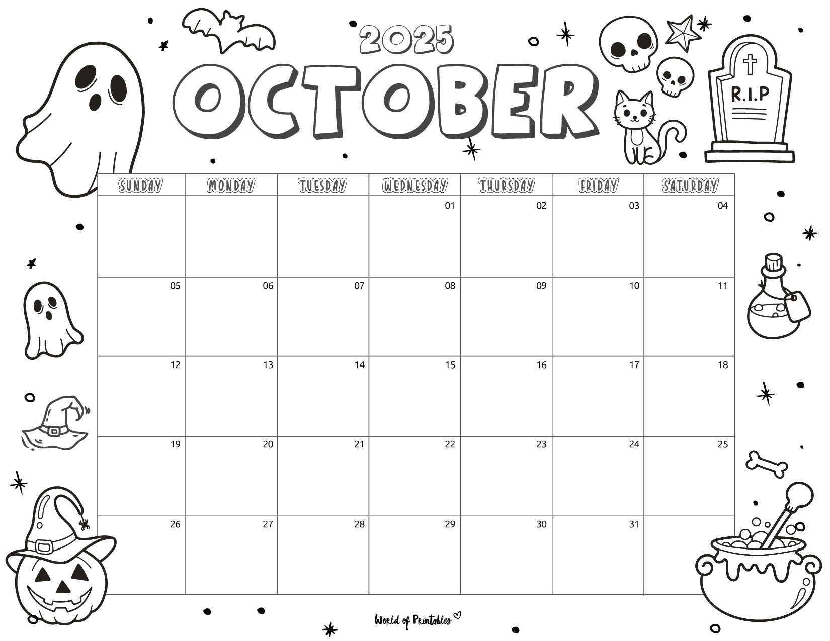 Free Holiday Colorable Printable Calendar 2025