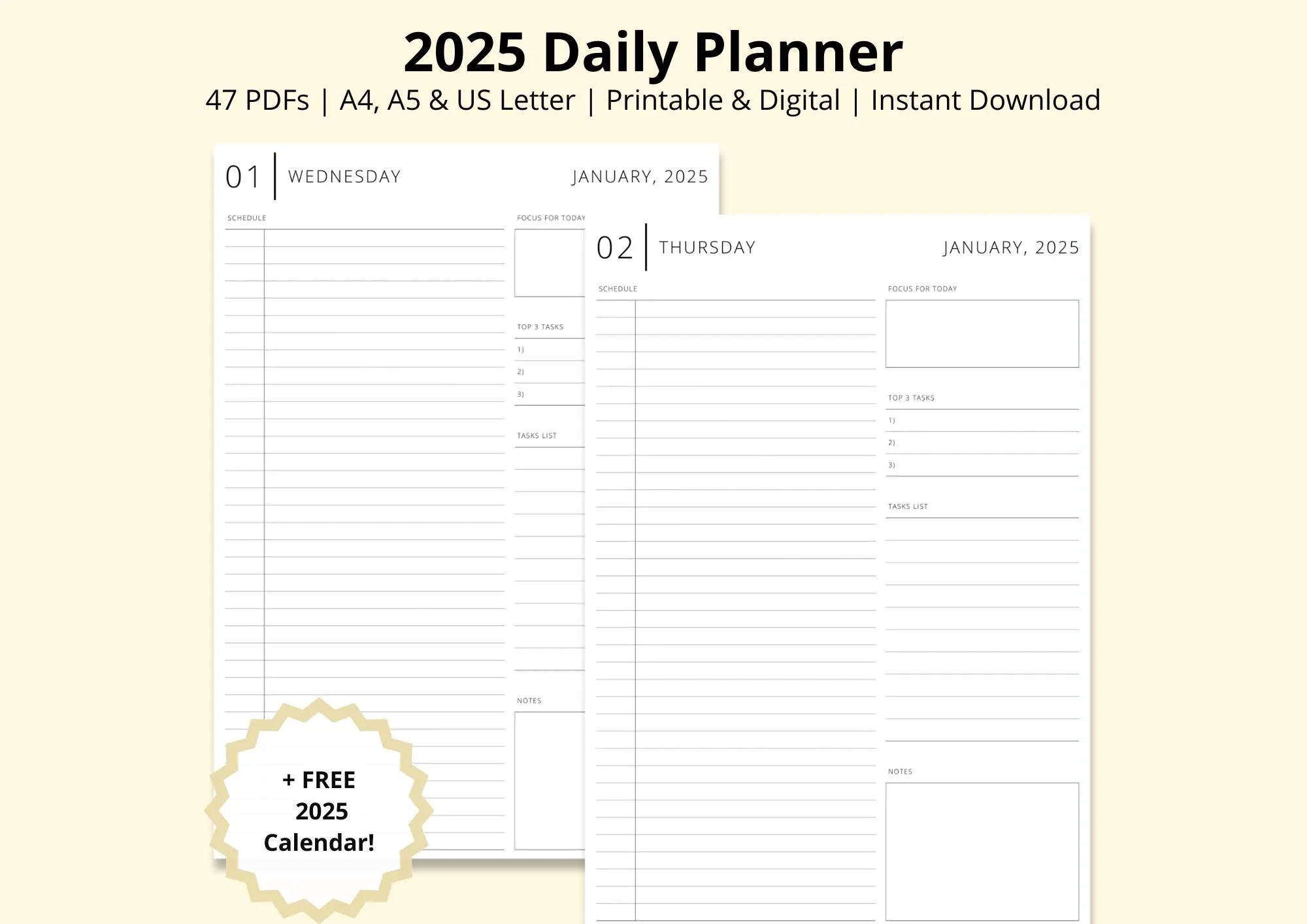 2025 Daily Planner 2025 Calendar Printable Blank Schedule Dated Yearly Planner Productivity Planner Digital 2025 Diary A4 a5 letter Etsy 2025 Daily Planner 2025 Calendar Printable Blank Schedule Dated Yearly Planner Productivity Planner Digital 2025 Diary A4 a5 letter Etsy