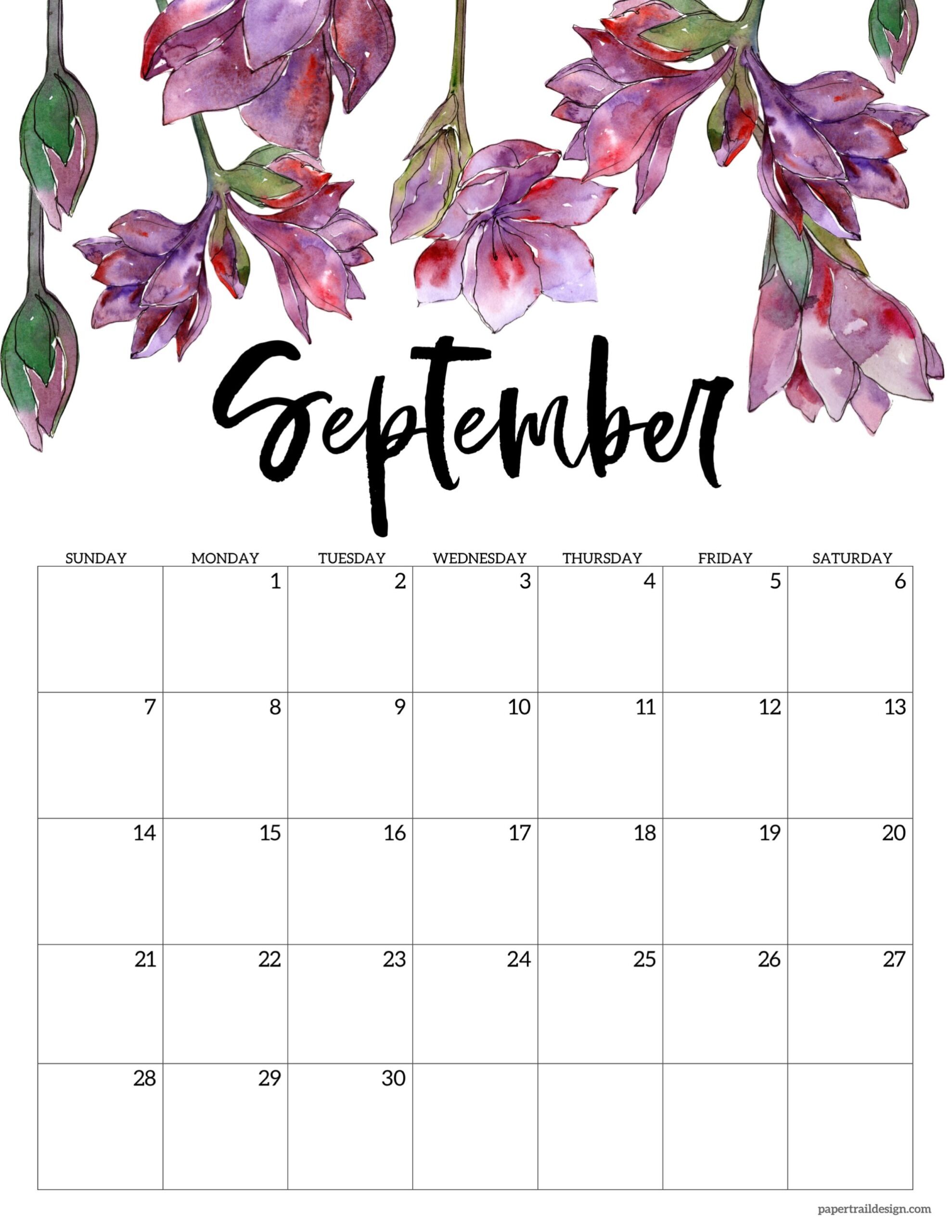 2025 Free Printable Calendar Floral Paper Trail Design 2025 Free Printable Calendar Floral Paper Trail Design