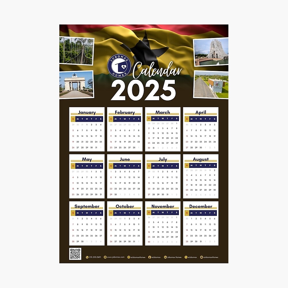2025 Ghana Calendar Poster For Sale By Africa Housing Redbubble