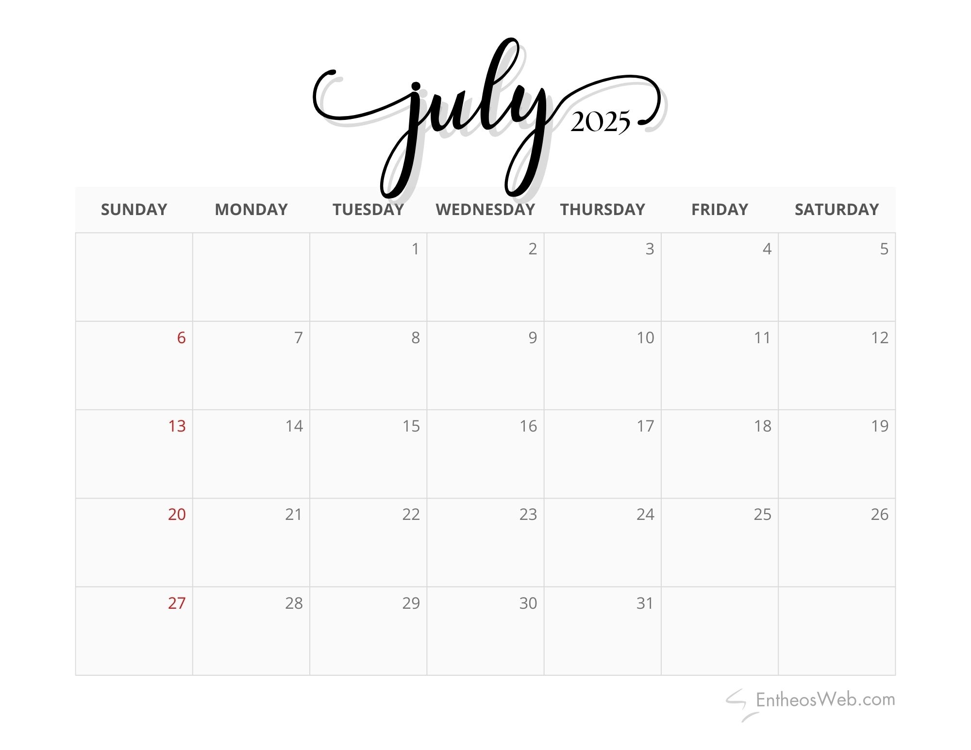 2025 Monthly Calendar Black And White EntheosWeb 2025 Monthly Calendar Black And White EntheosWeb