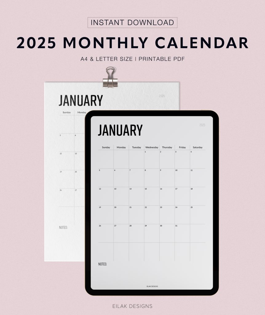 2025 Calendar Printable Planning Notes