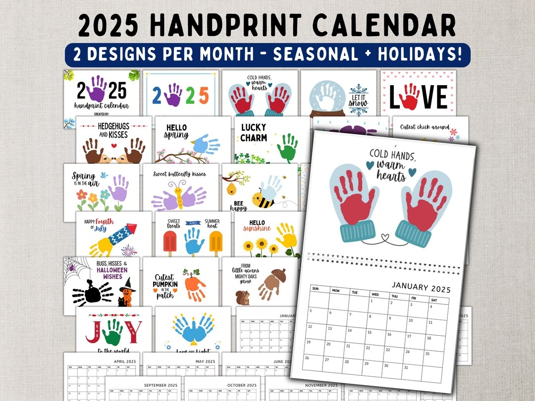 2025 Printable Handprint Calendar Craft DIY Keepsake And Gift From Kids Toddlers Babies Instant Download Etsy 2025 Printable Handprint Calendar Craft DIY Keepsake And Gift From Kids Toddlers Babies Instant Download Etsy
