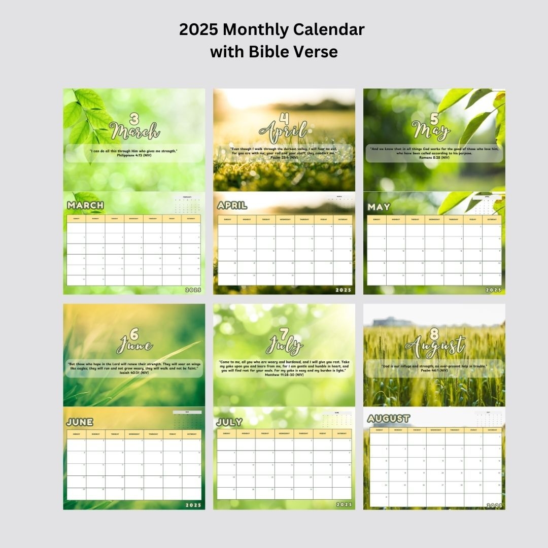 2025 Printable Monthly Calendar With Bible Verse By Tabithadigitalph Raket PH