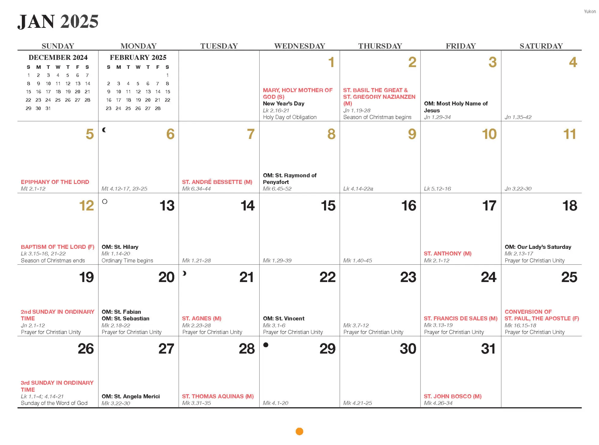 2025 Traditional Artwork Calendar Catholic Missions In Canada Sustain The Catholic Faith