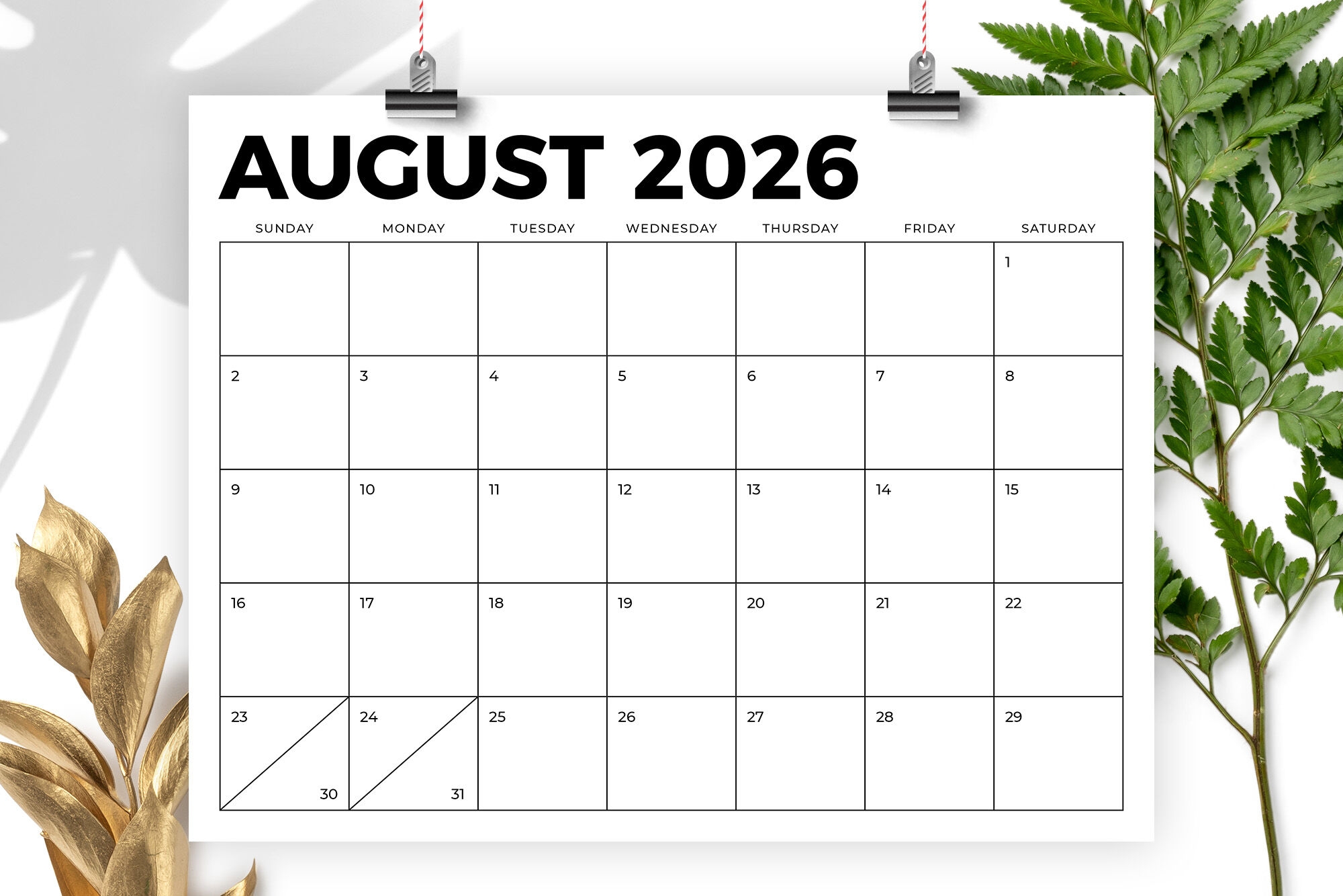 2026 8 5 X 11 Inch Calendar Template By Running With Foxes TheHungryJPEG