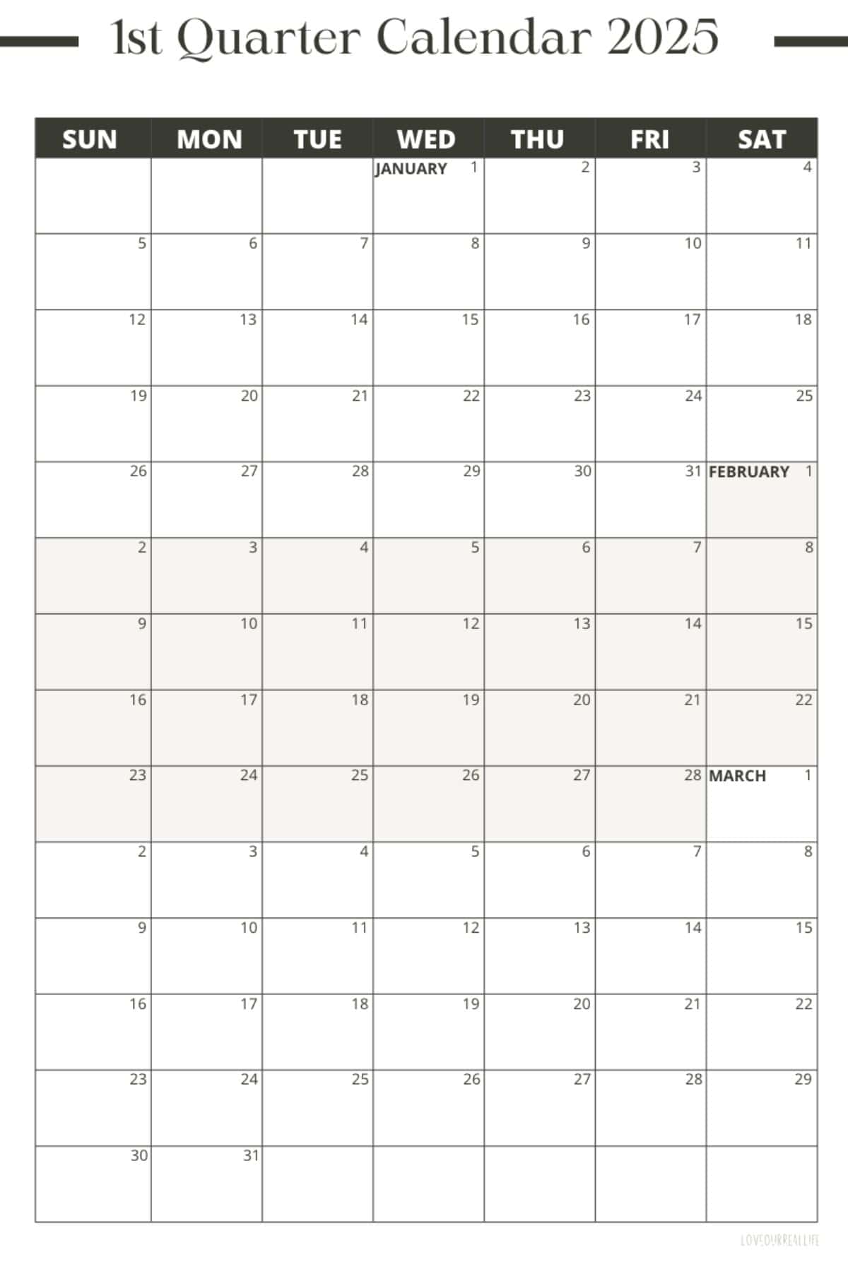 3 Month Calendar Printables 2025 And 2026 Love Our Real Life 3 Month Calendar Printables 2025 And 2026 Love Our Real Life