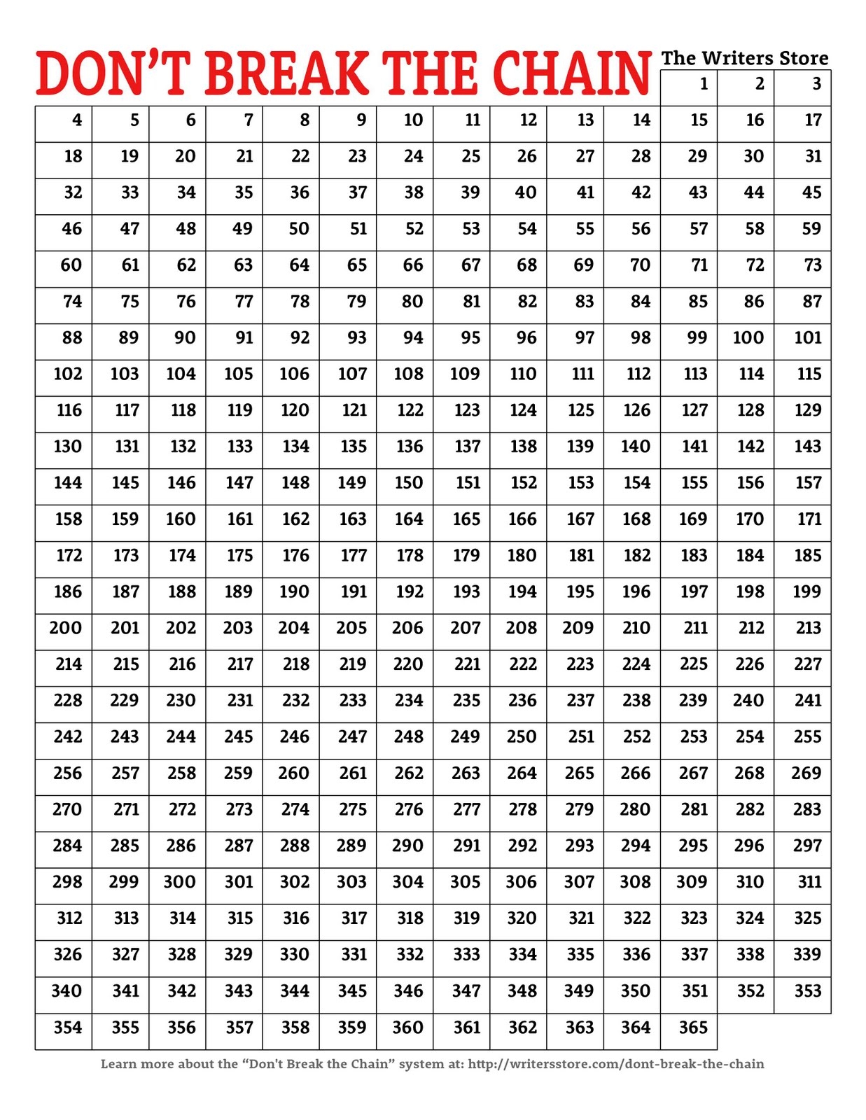 365 Days Calendar