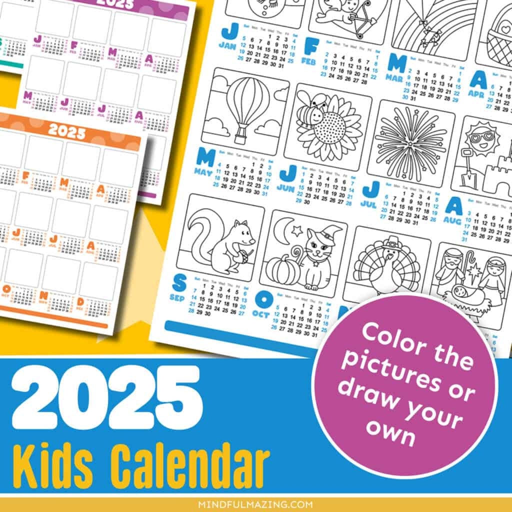 Kids Calendar 2025 Printable