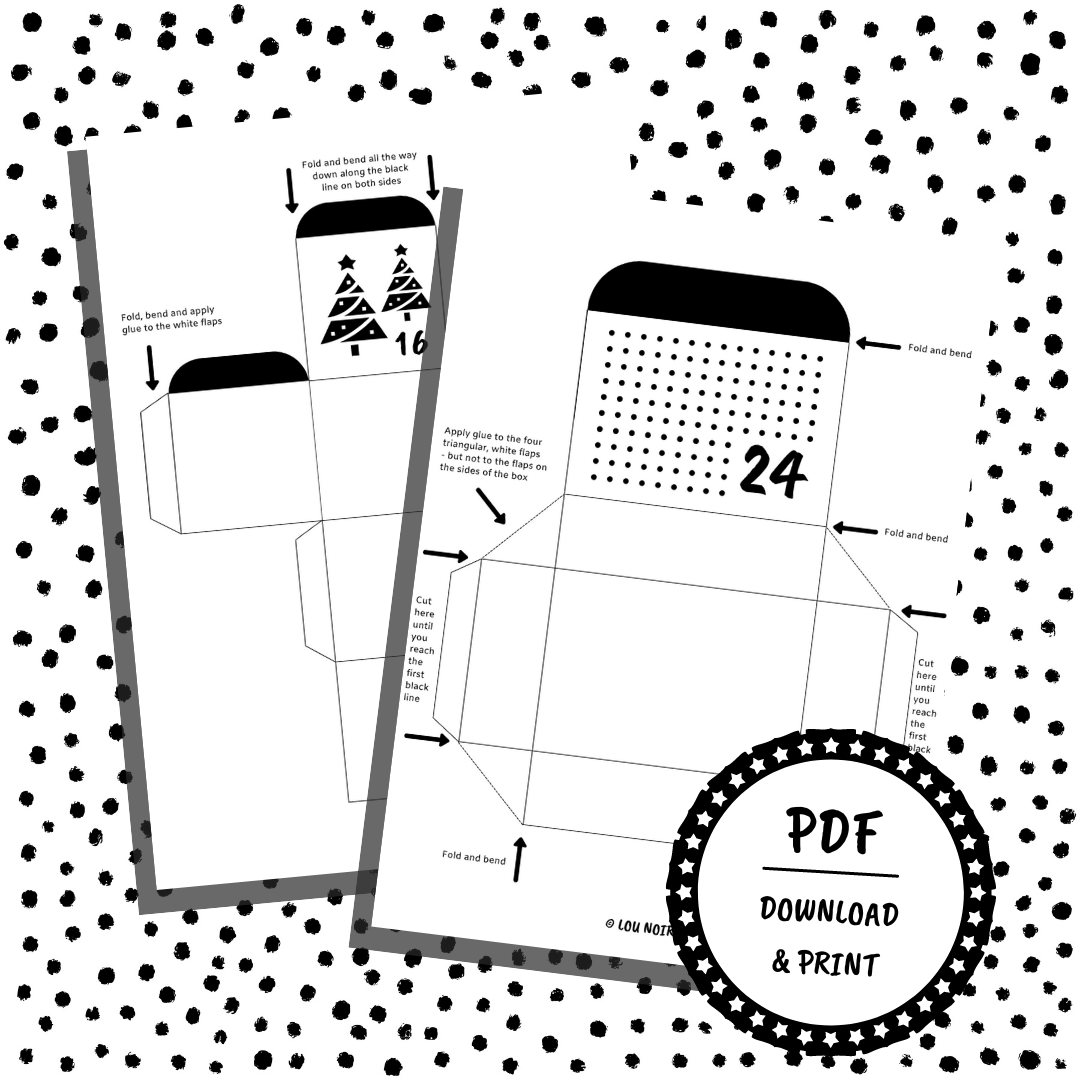 Advent Calendar In Black White Lou Noire