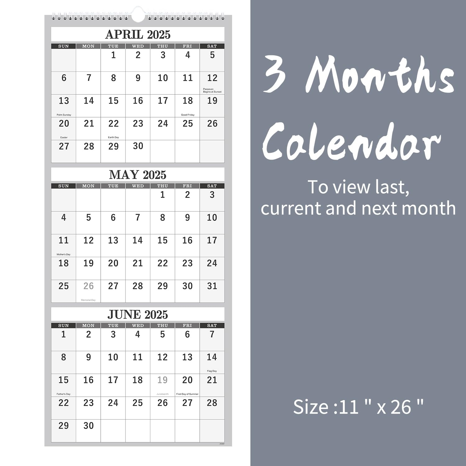 Triple Month Calendar Printable