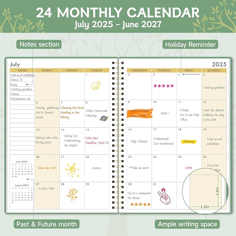 Amazon 2025 2027 Monthly Planner 2 Years Monthly Calendar Jul 2025 Jun 2027 7 4 X 10 2 24 Month Planner With Twin wire Binding For School Office Waterproof Cover Green Office Products Amazon 2025 2027 Monthly Planner 2 Years Monthly Calendar Jul 2025 Jun 2027 7 4 X 10 2 24 Month Planner With Twin wire Binding For School Office Waterproof Cover Green Office Products