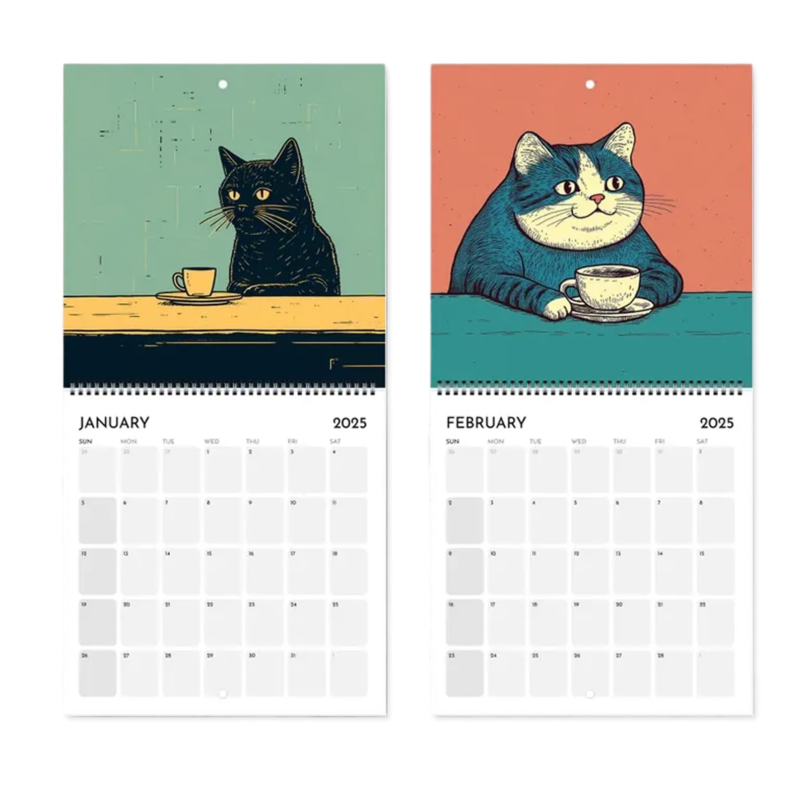 2025 Printable Calendar With Cats