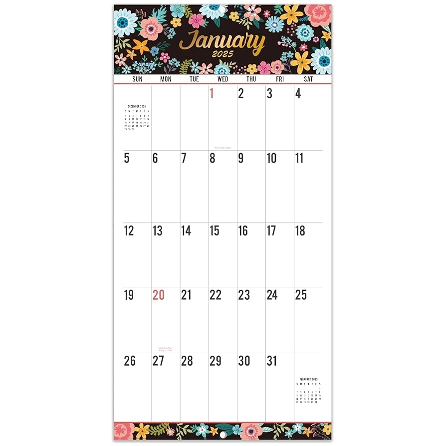 Amazon 2025 Wall Calendar 12 Month 2025 Monthly Calendar Jan 2025 Dec 2025 Large Print Big Grid Wall Calendar 12 X 24 Open Office Products