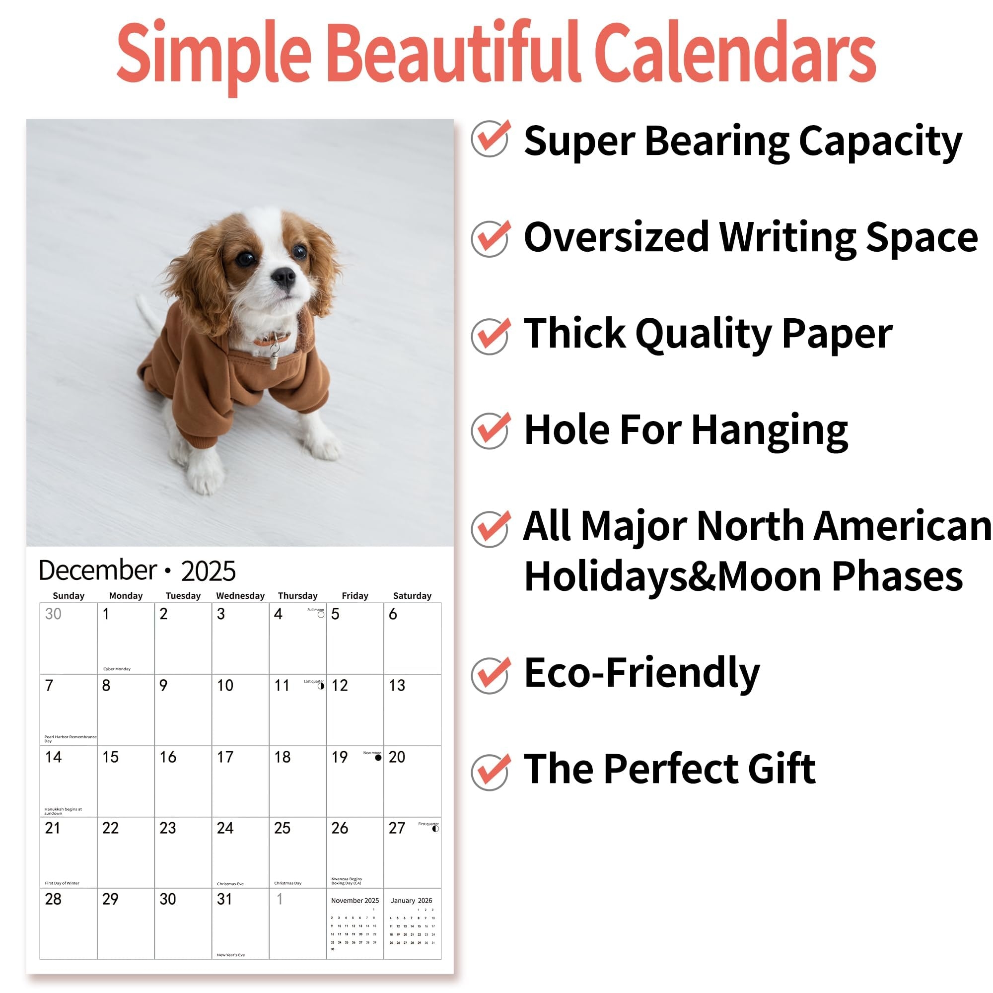 Amazon 2025 Wall Calendar Calendar 2025 January 2025 December 2025 Wall Calendar Puppies 12 X 24 Opened Full Page Months Thick Sturdy Paper For Calendar Organizing Planning Office Products