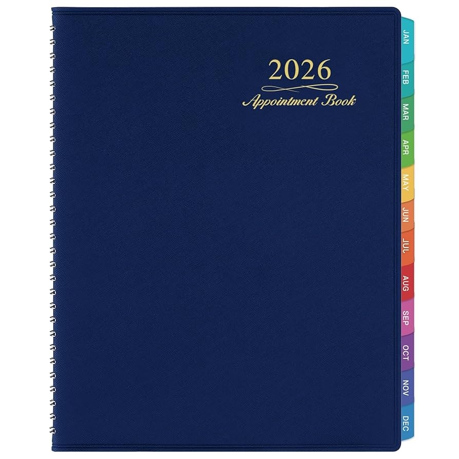 Amazon 2026 Appointment Book Planner Weekly Appointment Book 2026 January December 2026 8 26 x 11 4 Daily Hourly Planner With Tabs 15 Minutes Wirebound Blue Office Products