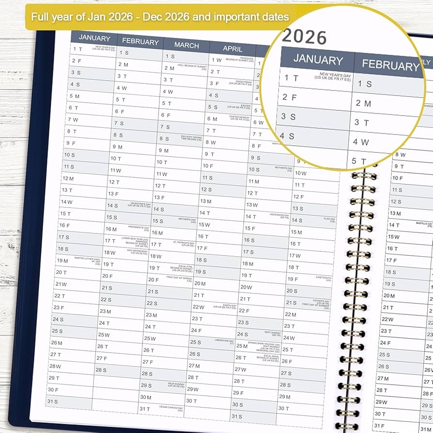 Amazon 2026 Appointment Book Planner Weekly Appointment Book 2026 January December 2026 8 26 x 11 4 Daily Hourly Planner With Tabs 15 Minutes Wirebound Blue Office Products