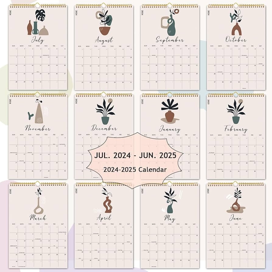Amazon Aesthetic 2024 2025 Wall Calendar Runs From Now To June 2025 The Perfect Boho Academic Hanging Calendar Thick Paper Perfect For Monthly Organizing Planning 10 14 5 Office Products