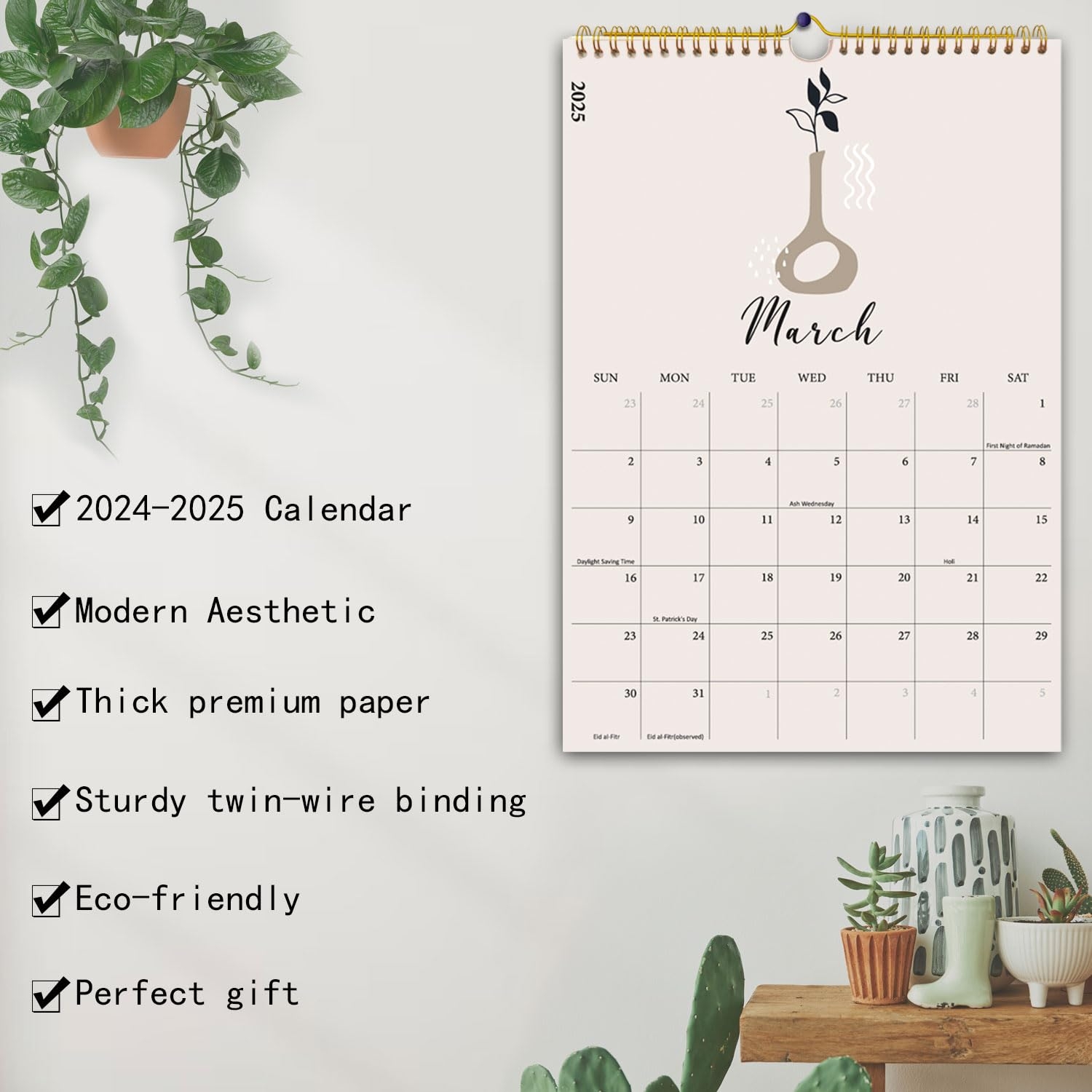 Amazon Aesthetic 2024 2025 Wall Calendar Runs From Now To June 2025 The Perfect Boho Academic Hanging Calendar Thick Paper Perfect For Monthly Organizing Planning 10 14 5 Office Products