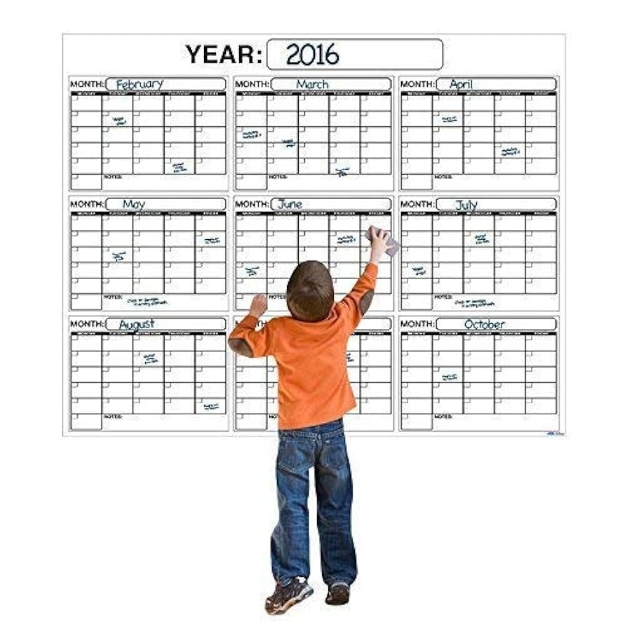 Amazon Best HUGE 9 MONTH ACADEMIC Dry Or Wet Erase Wall Calendar Planner And Organizer 4 X 5 Ft Laminated Print Squares To Plan Your Whole SCHOOL YEAR Perfect For Teachers 
