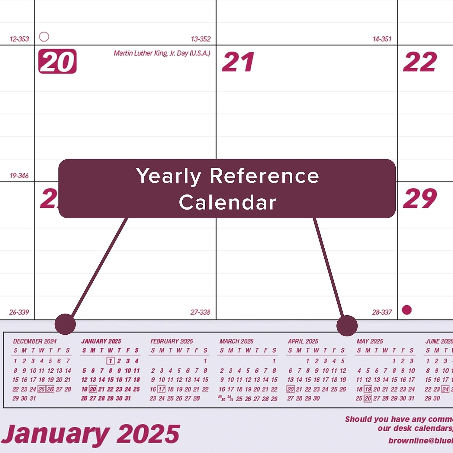 Amazon Brownline 2025 Monthly Desk Pad Calendar With Transparent Vinyl Strip 12 Months January To December 22 X 17 C1731V 25 Office Products