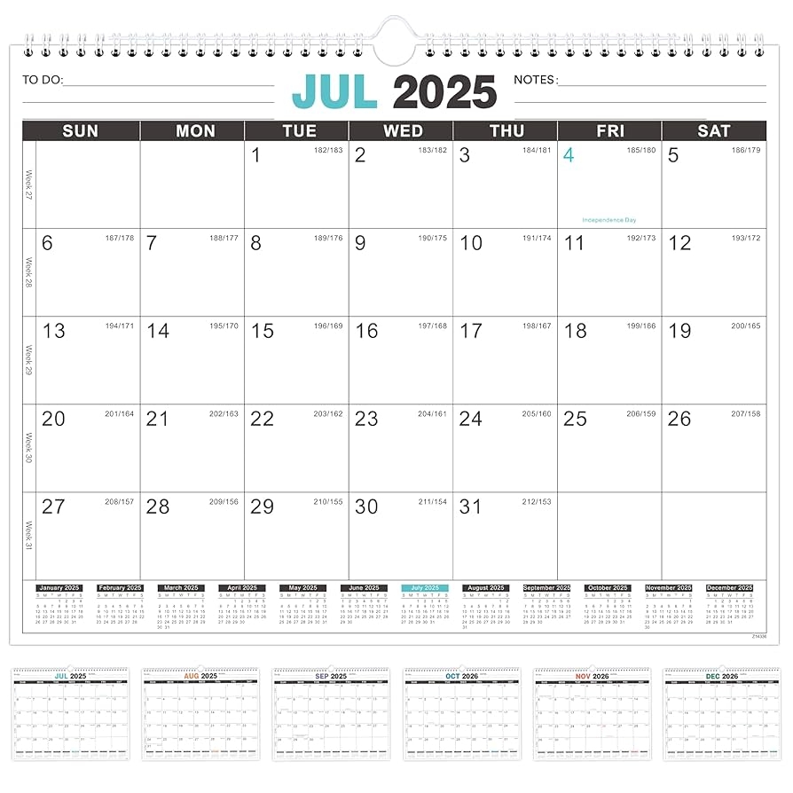 Printable 12 Month Calendar 2025-2026