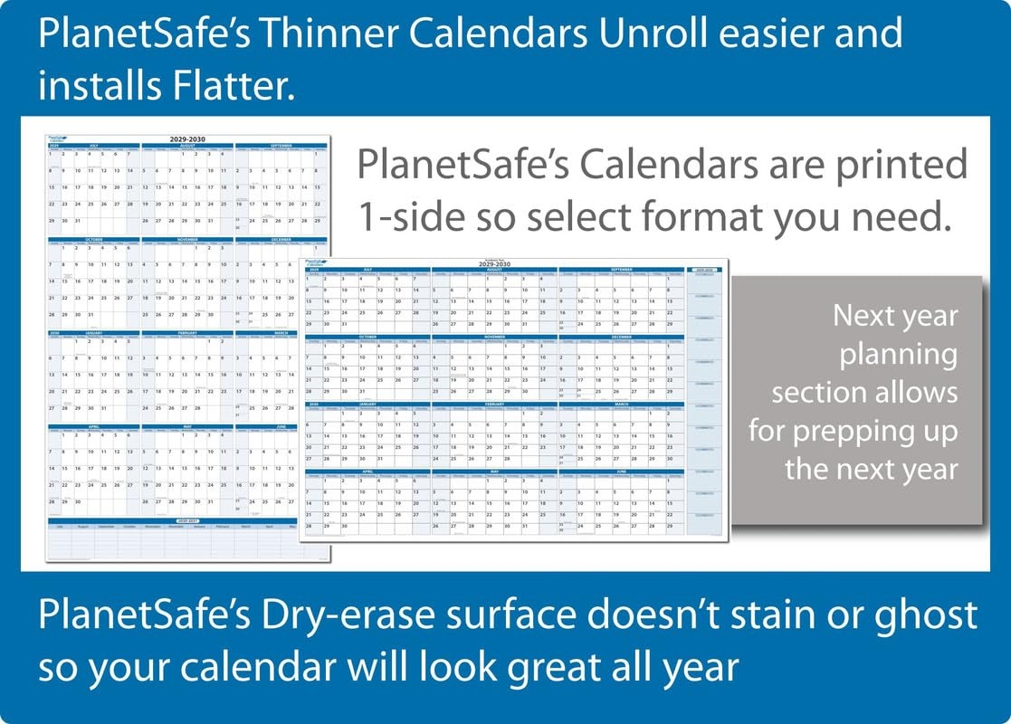Amazon Fiscal Academic Split Year July 2026 To June 2027 Vertical 12 Month Wall Calendar 48 X 32 Dry Wet Erasable With Next Year Planner Area Complete With Fine Tip Dry erase