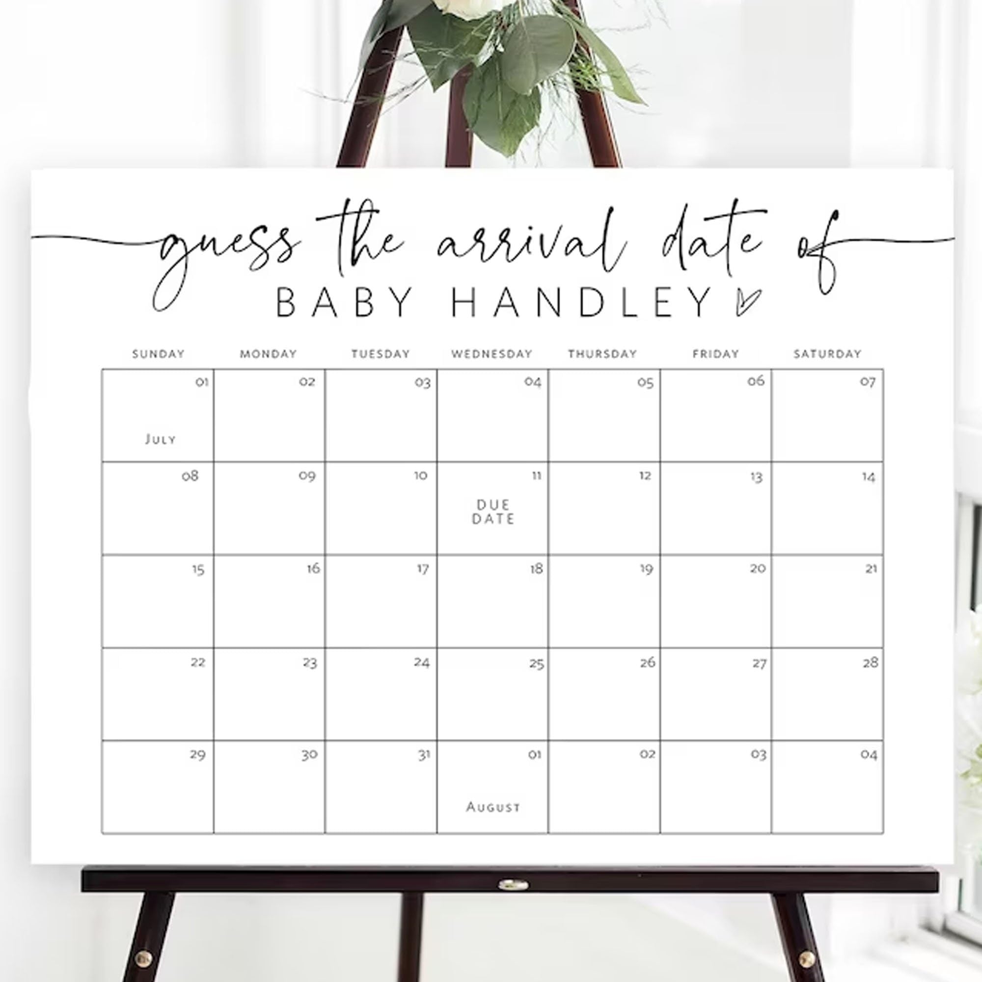 Amazon Guess The Arrival Date Game Sign Minimalist Printable Guess The Due Date Baby Shower Sign Birthday Date Calendar Guessing Game Baby Shower Due Date Calendar Due Date Calendar Sign Baby Due