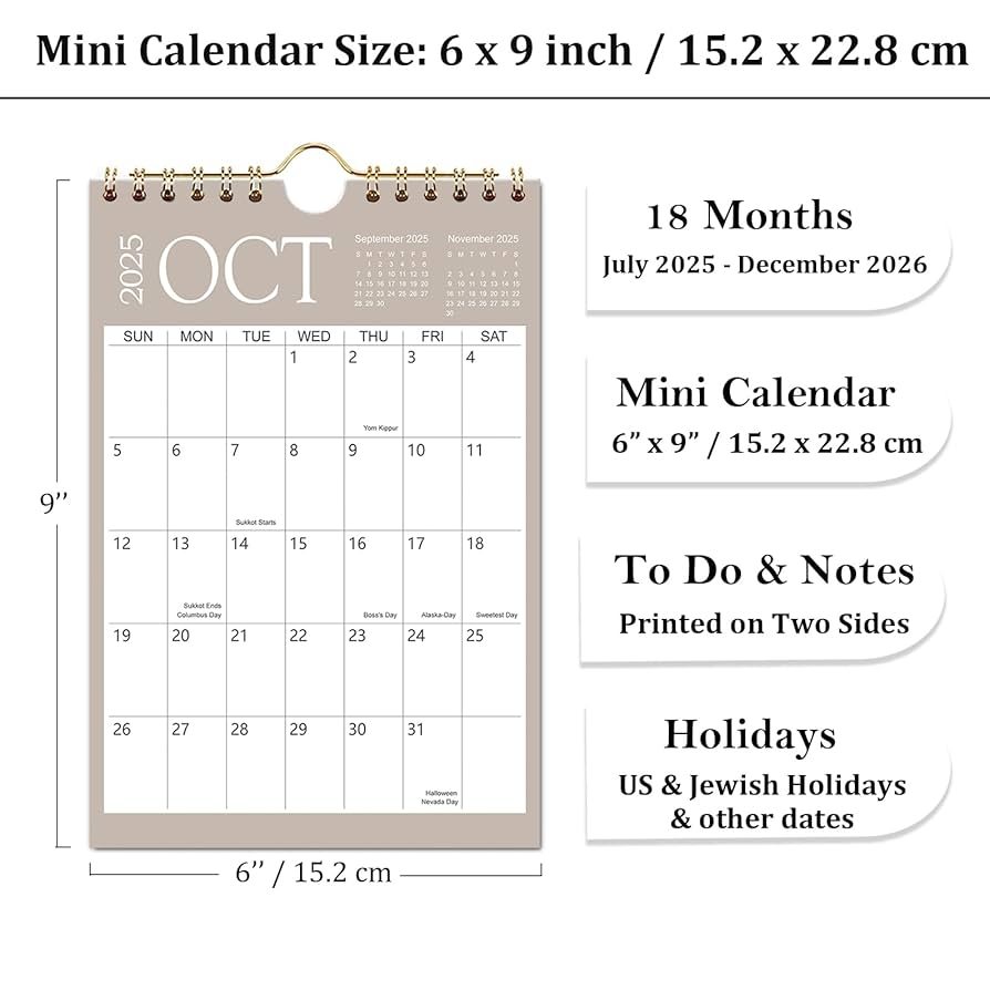 Mini Printable 2025 Yearly Calendar
