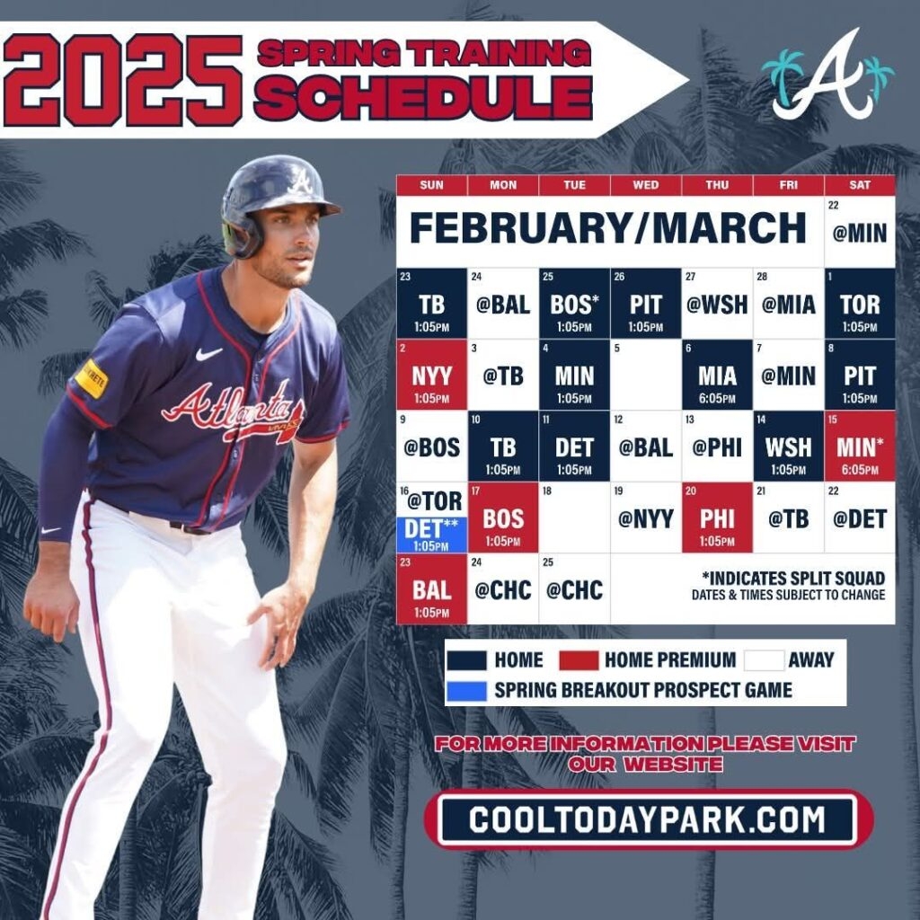 Atlanta Braves Announce 2025 Spring Training Schedule And Add Amos Willingham AllOnGeorgia