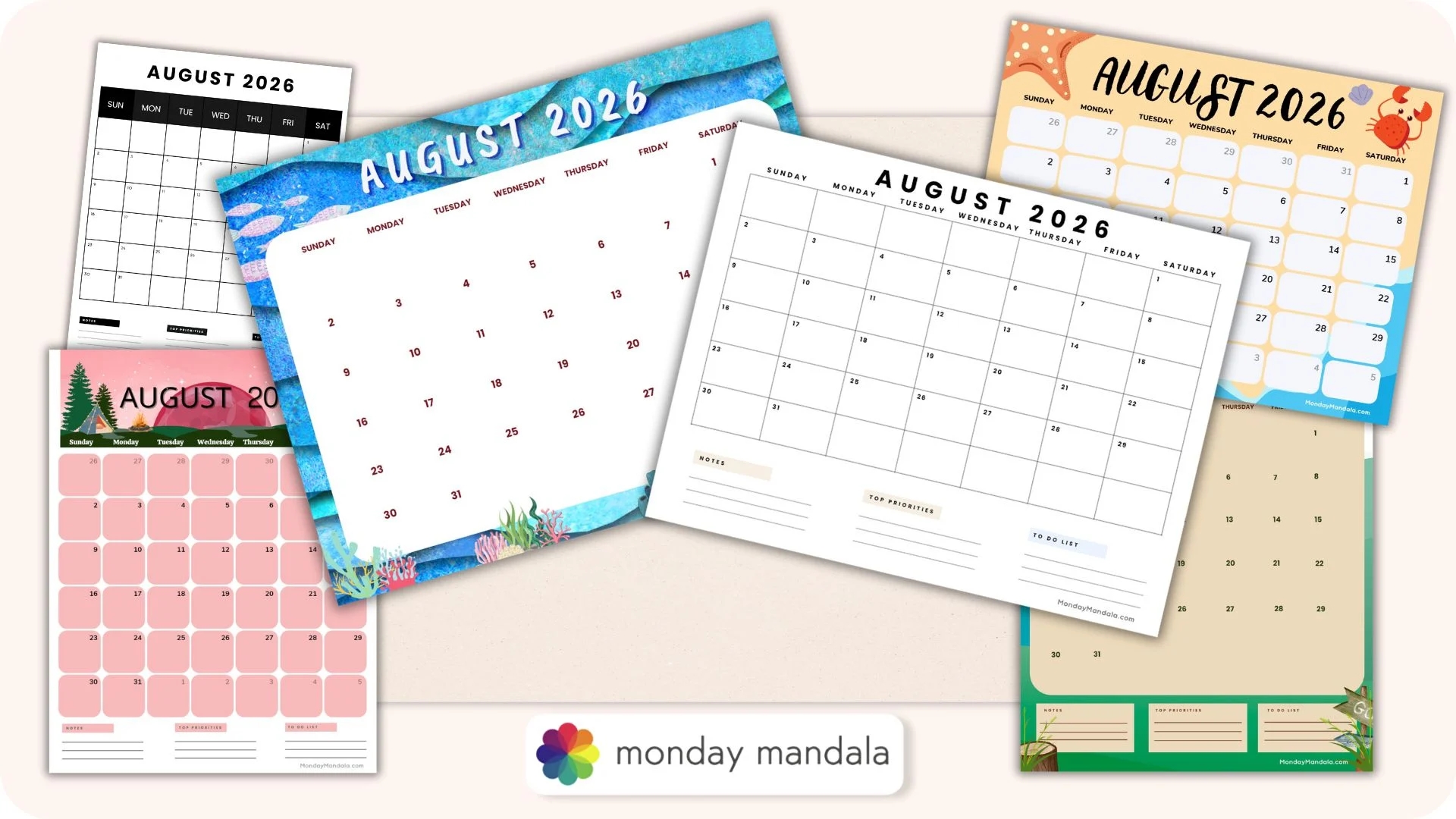 Free Printable Calendar August2026 Free Printable Calendar August2026