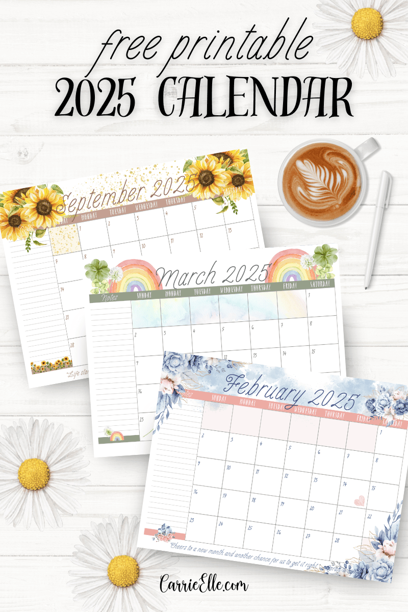 Free Monthly Calendar 2025 Printable