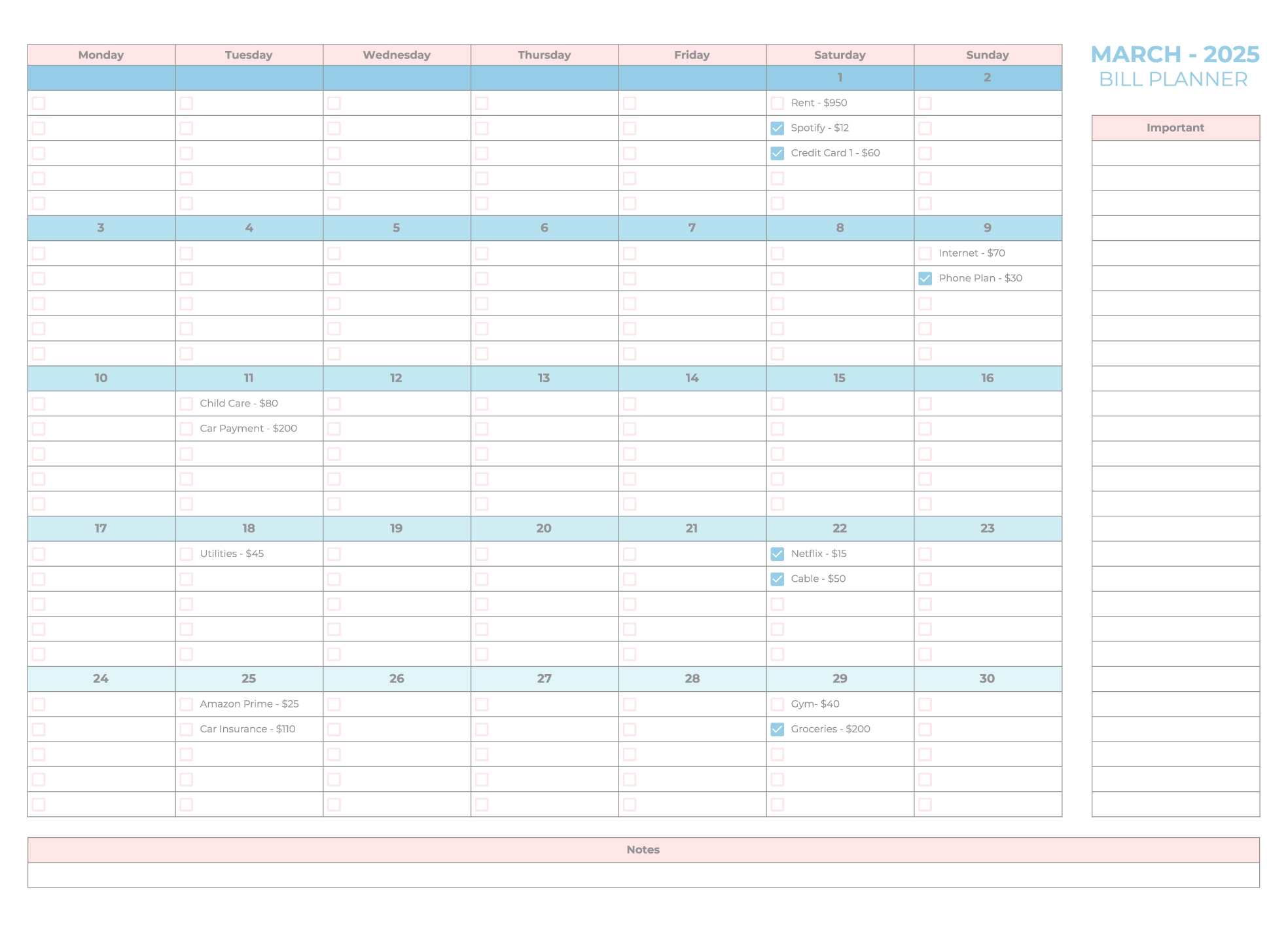 Bill Planner Free Google Sheets Excel Template Gdoc io