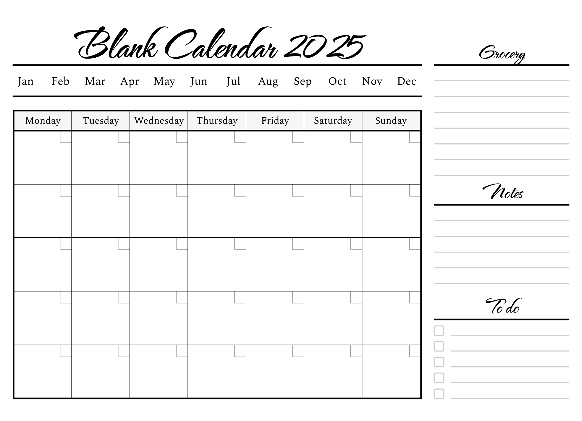 Printable Calendar 2025 Editable Printable Calendar 2025 Editable