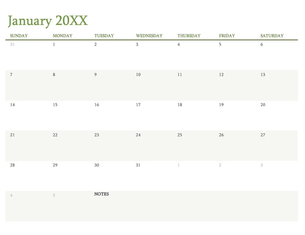 Blank Calendar Templates Microsoft Create