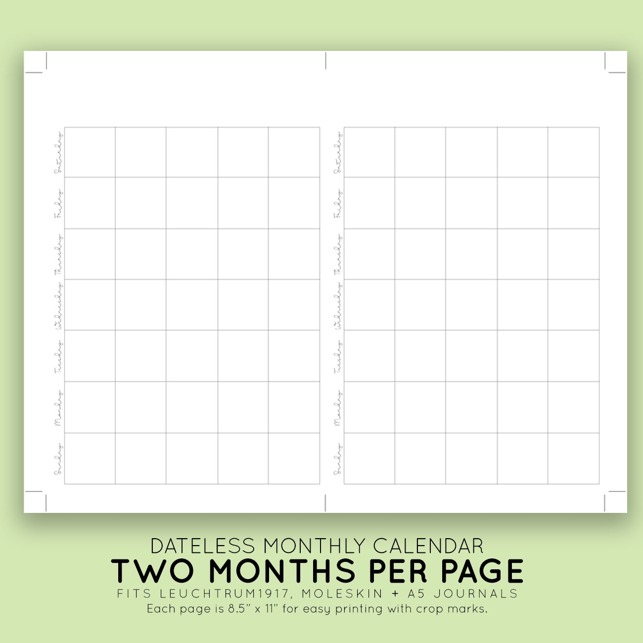 Blank Month Calendar Printable